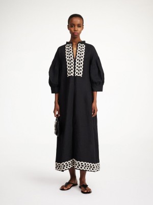 Black By Malene Birger Lydea Linen Maxi Dress | AU_BB63710