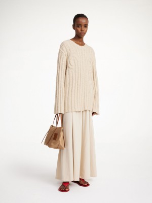 Oyster Gray By Malene Birger Cirra Ribbed Sweater Knitwear | AU_BB34802