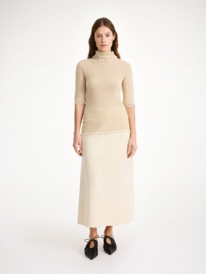 Oyster Gray By Malene Birger Jaxa Wool-blend Top Knitwear | AU_BB14460