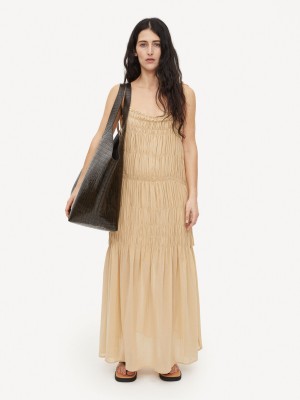 Wet Sand By Malene Birger Vyra Organic Cotton Maxi Dress | AU_BB81697